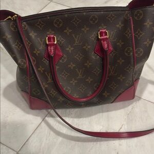 Louis Vuitton Pallas Tote Monogram with Red